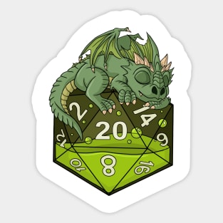 Dice Green Dragon Sticker